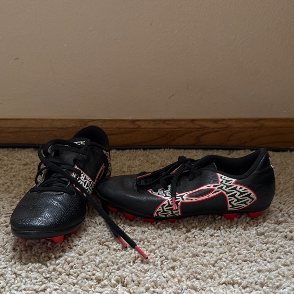 Black and Red Soccer Cleats